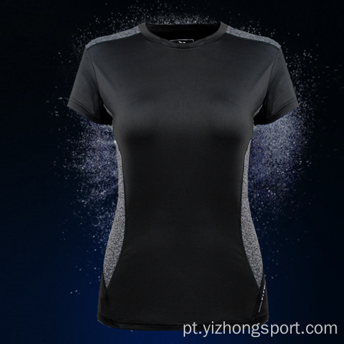 Camiseta feminina Moisture Wicking Dry Fit Jogging